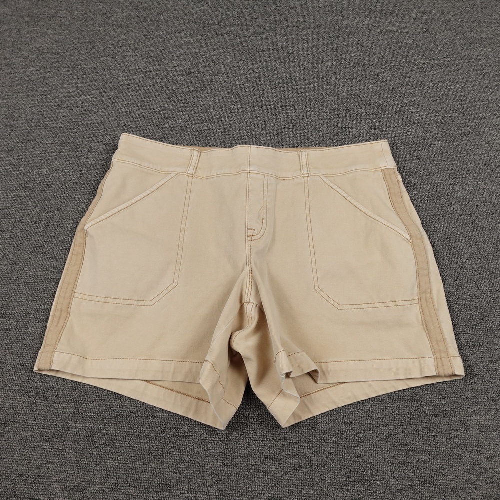 Spanx Shorts Womens Large Beige Chino Pull On Stretch Casual 4.5 Inseam
